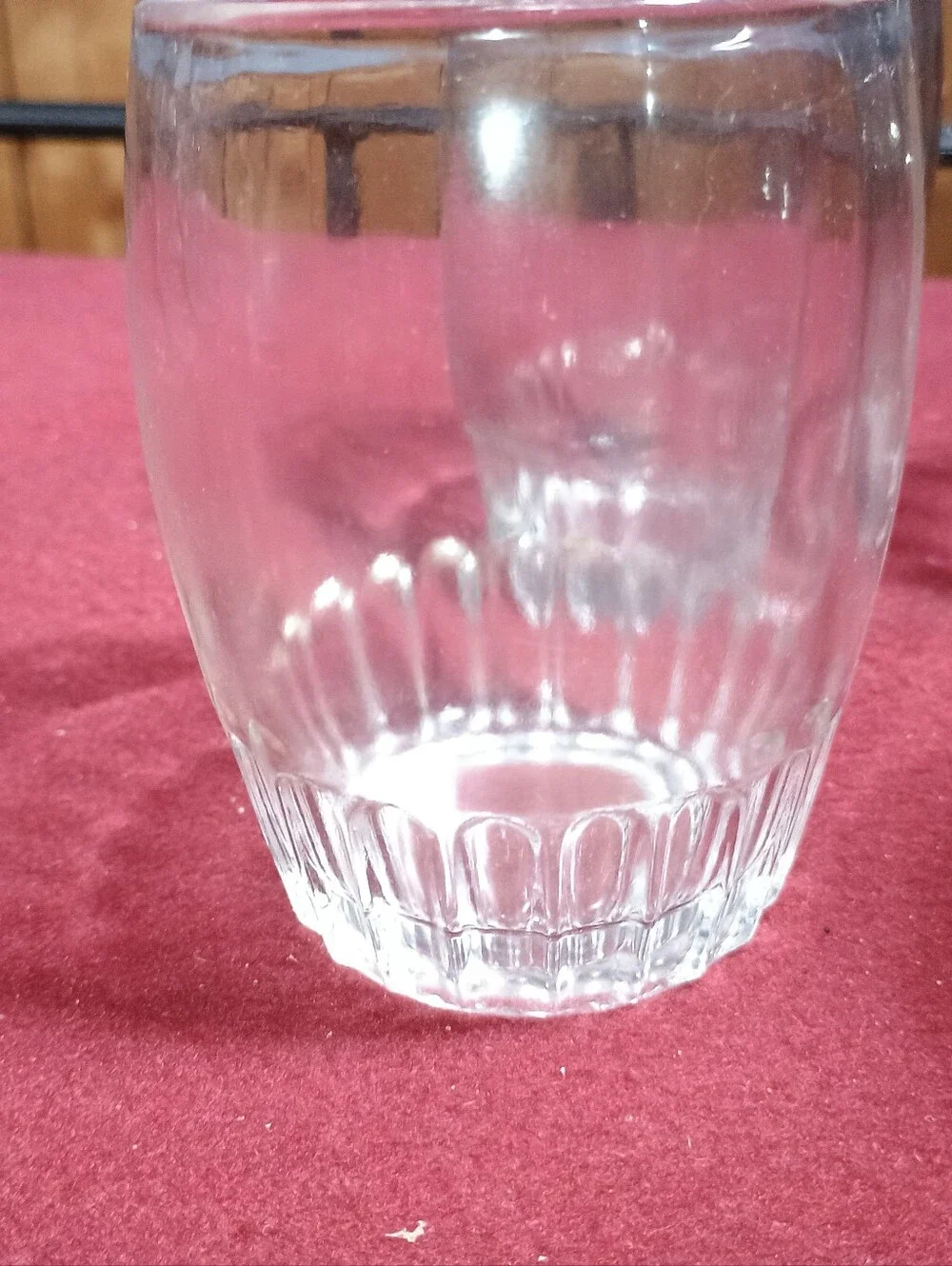 4 Federal Glass Barrel Clear Tumbler Lowball Glasses Mid-Century Barware Vintage